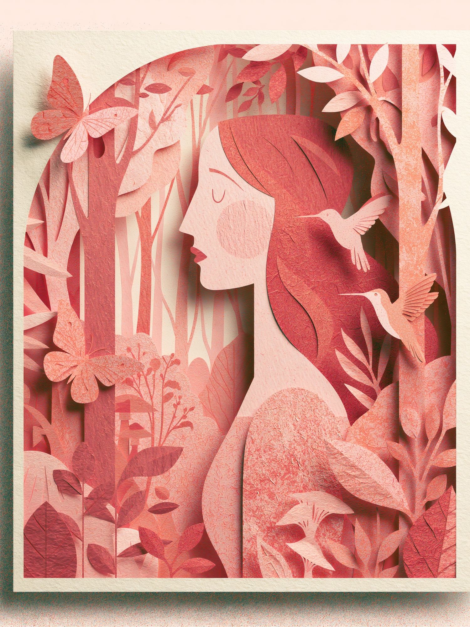 Dreaming Woman Botanical Print. poster detail