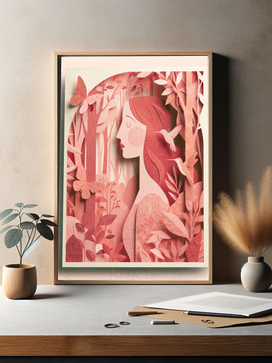 Dreaming Woman Botanical Print. — room view 2