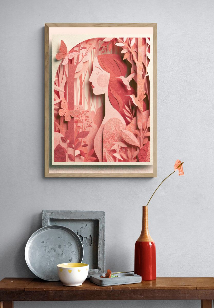 Dreaming Woman Botanical Print. — room view 3
