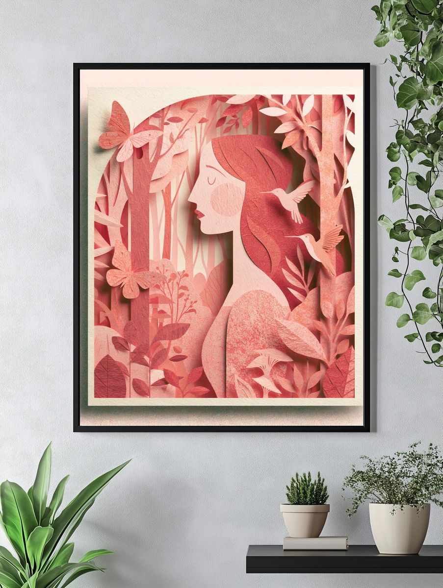 Dreaming Woman Botanical Print. — room view 4