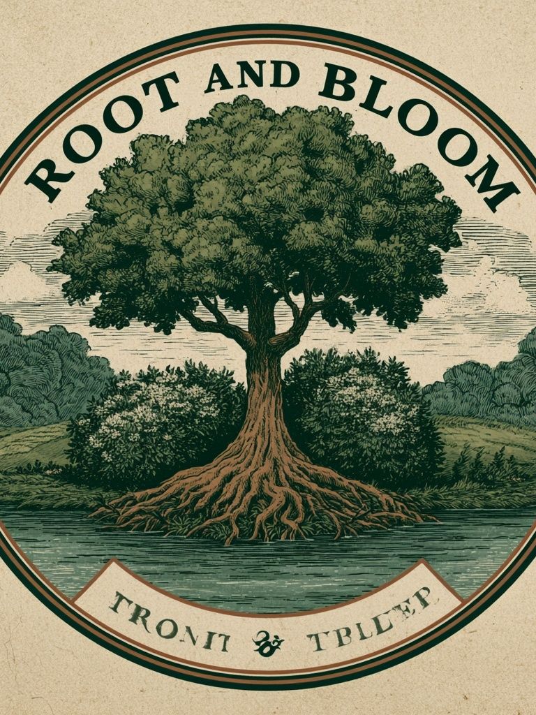 Root and Bloom Tree Vintage Poster. poster — botanical art