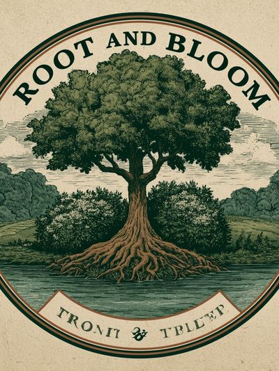 Root and Bloom Tree Vintage Poster.
