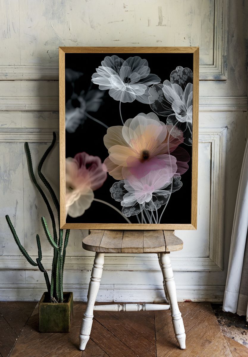 Translucent Floral Abstract Poster. — room view 1
