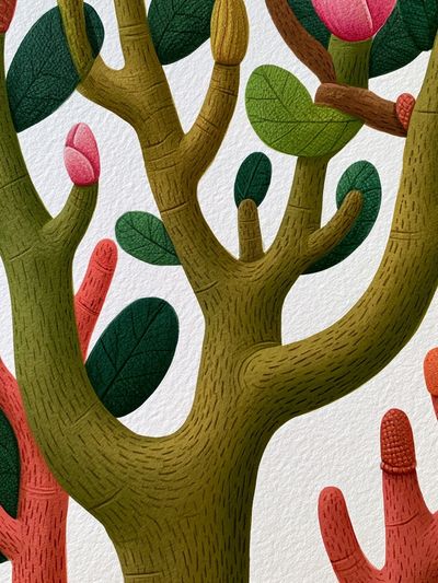 Tropical Coral Branches Illustration Poster. poster