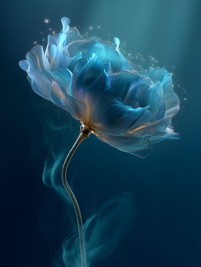 Blue Bloom Botanical Print. poster
