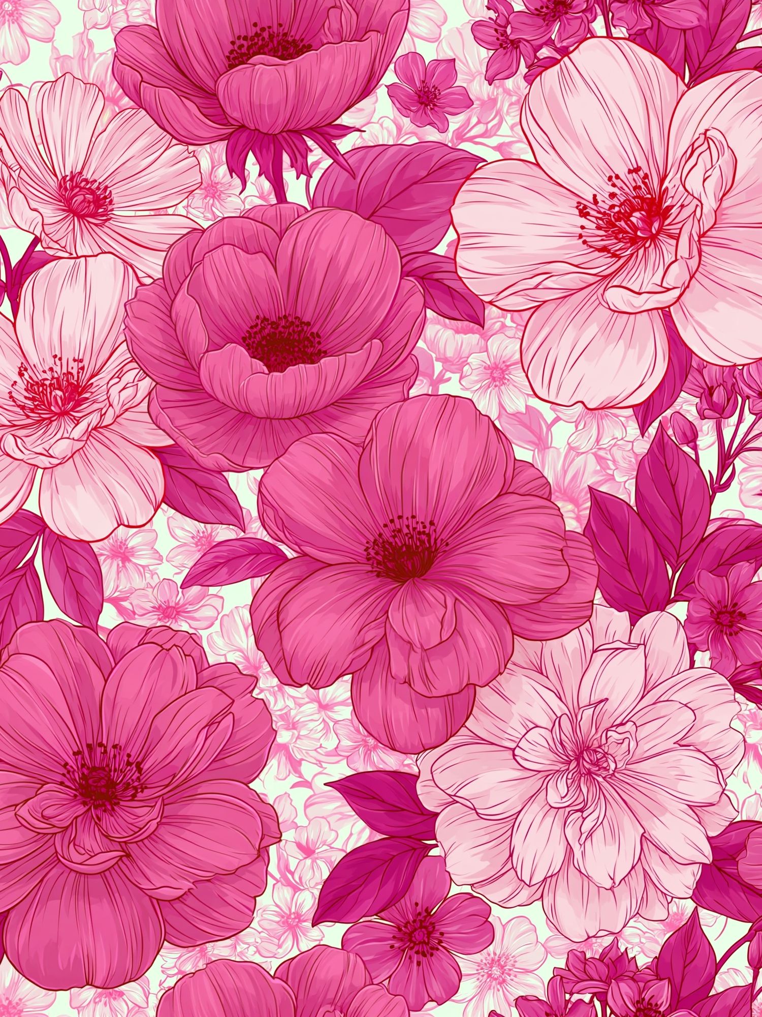 Pink Blossom Floral Print. poster — botanical art