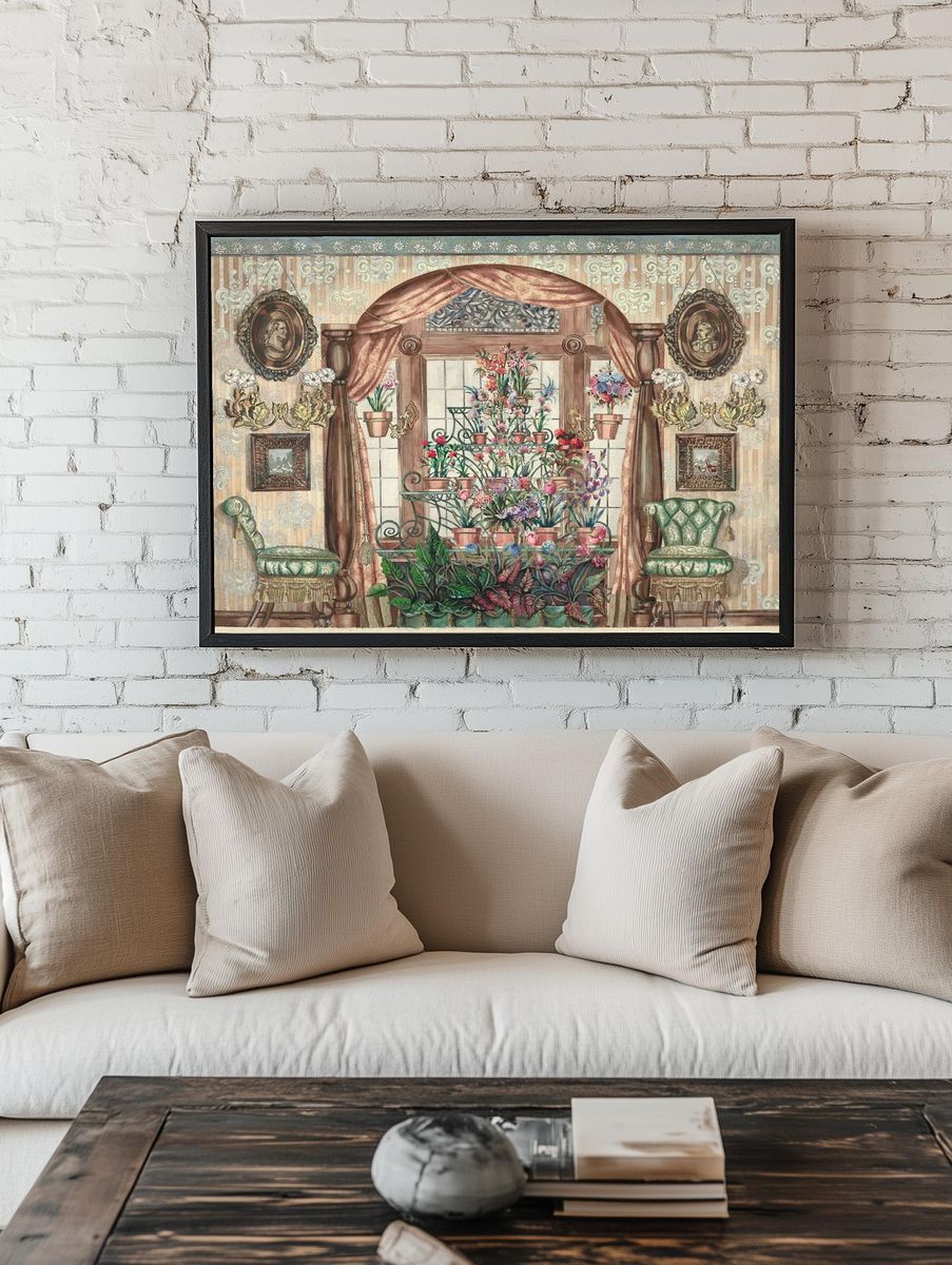 Victorian Floral Conservatory Poster. — room view 1