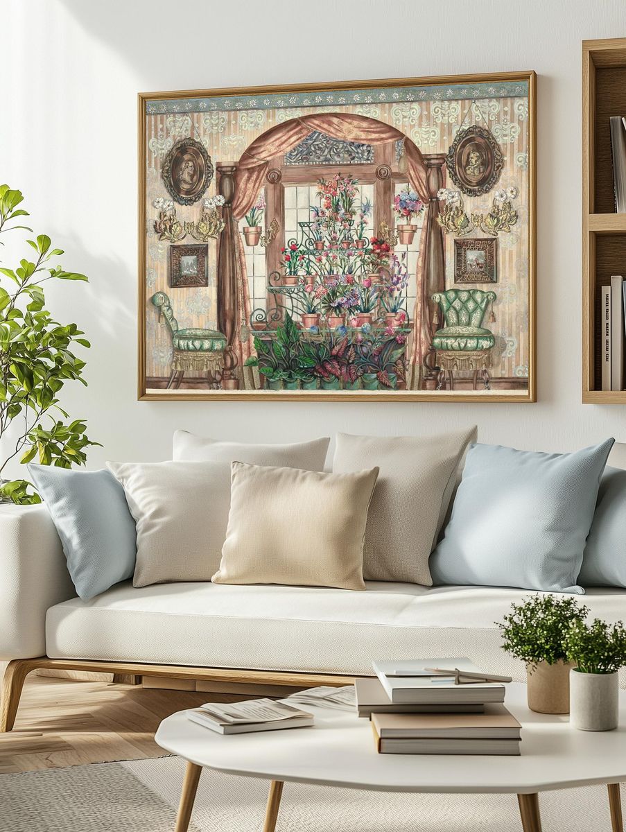 Victorian Floral Conservatory Poster. — room view 2