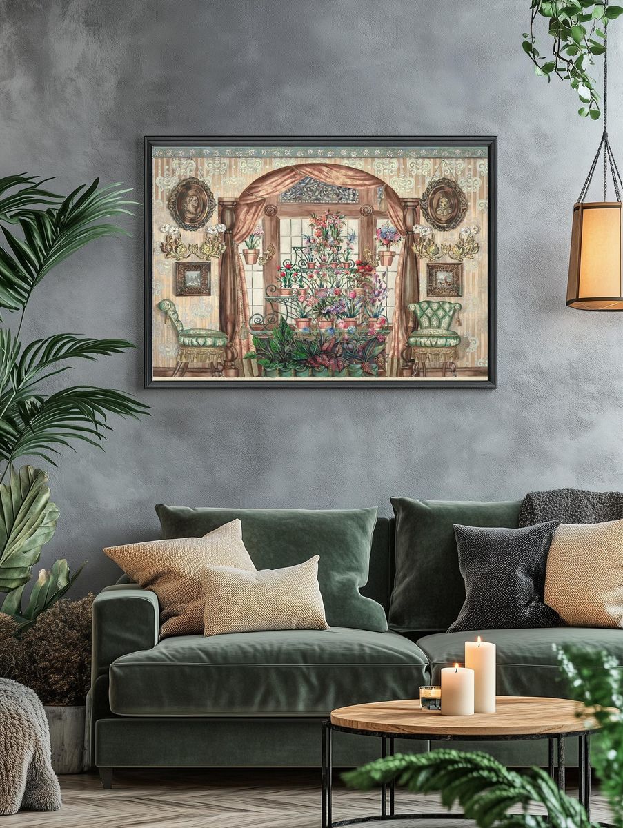 Victorian Floral Conservatory Poster. — room view 4