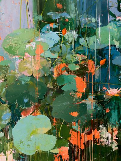 Lily Pond Abstract Print. poster