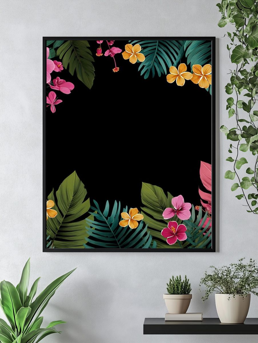 Tropical Hibiscus Floral Poster. — room view 4