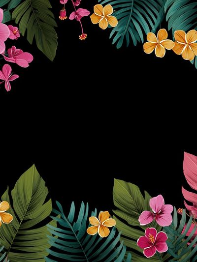Tropical Hibiscus Floral Poster.