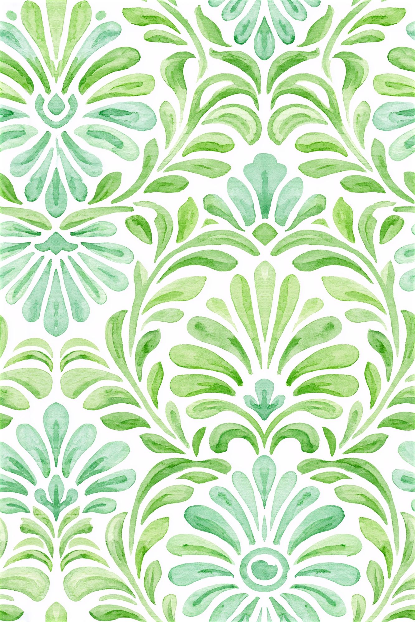 Watercolor Leaf Pattern Print. poster detail