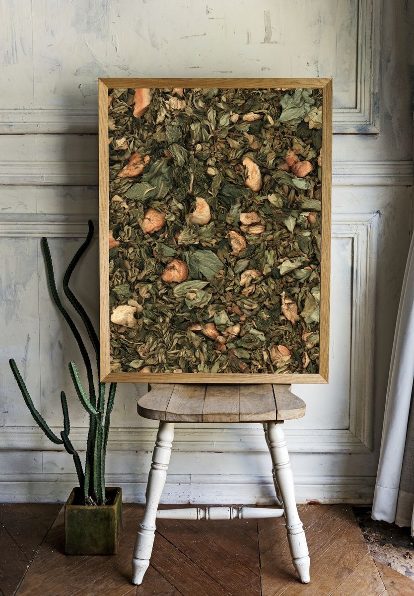 Dried Herb Texture Print. room preview