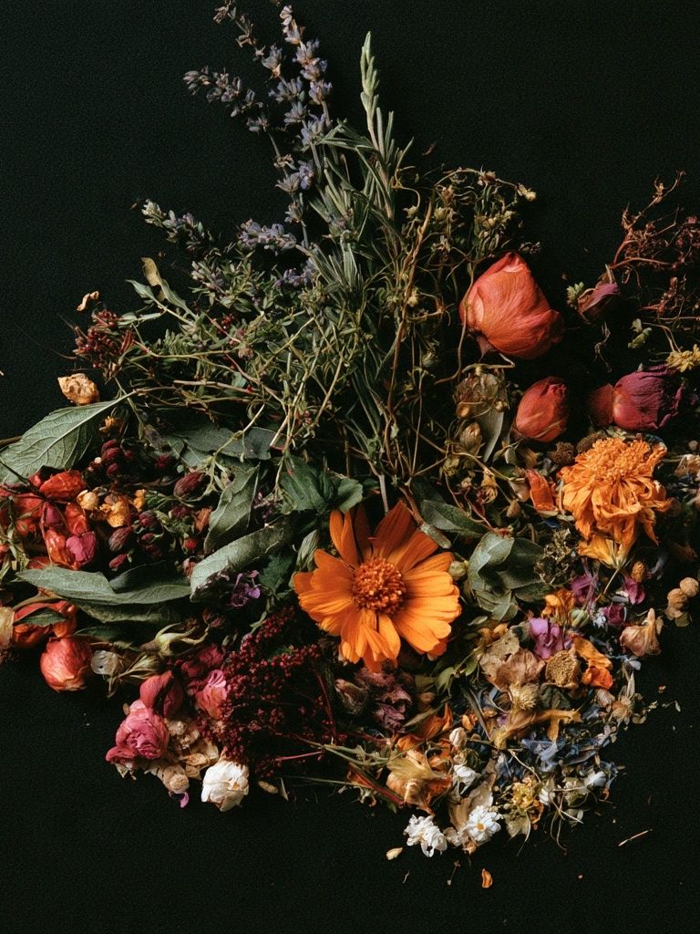 Dried Wildflower Bouquet Botanical Print. poster — botanical art