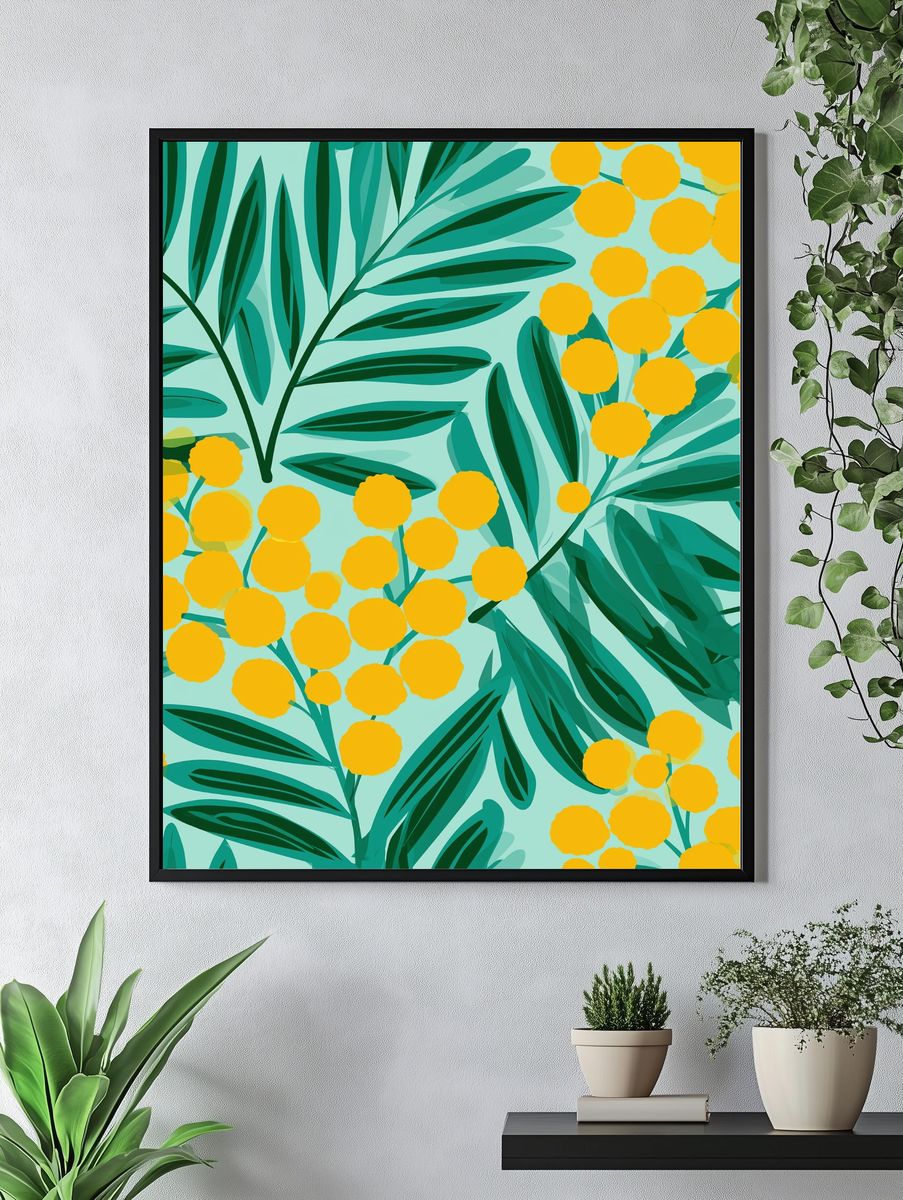 Mimosa Leaves Botanical Print. — room view 4