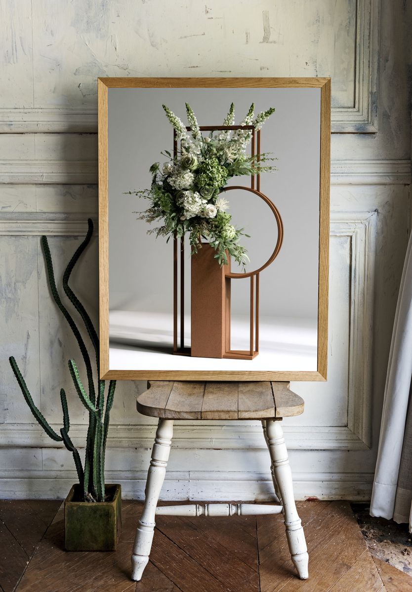 Modern Floral Sculpture Poster. — room view 1