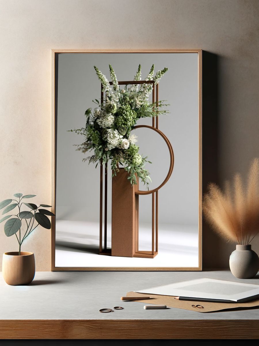 Modern Floral Sculpture Poster. — room view 2