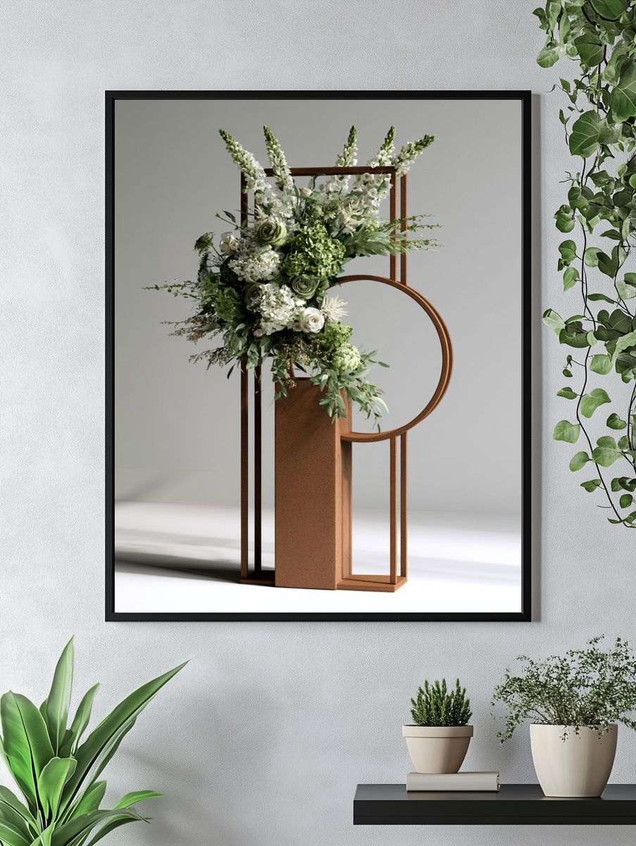 Modern Floral Sculpture Poster. — room view 4