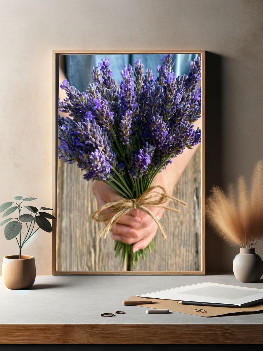 Lavender Bouquet Photography Poster. — room view 2