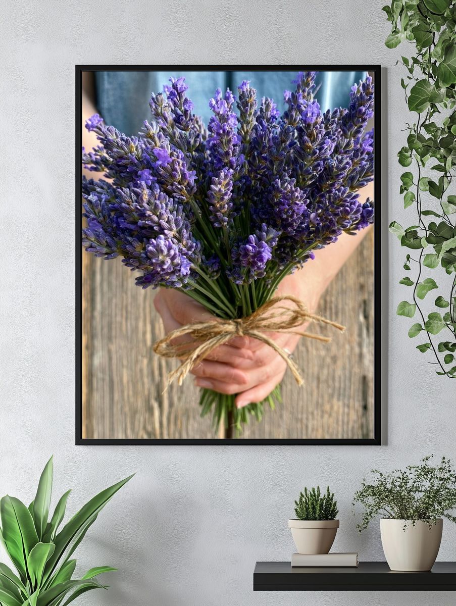 Lavender Bouquet Photography Poster. — room view 4