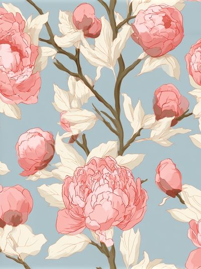 Pink Peonies Botanical Print. poster print