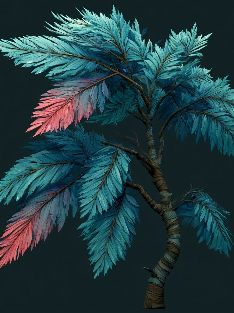 Tropical Feather Tree Illustration Poster. poster — botanical art