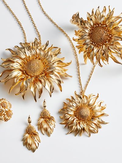 Golden Sunflower Jewelry Poster. poster