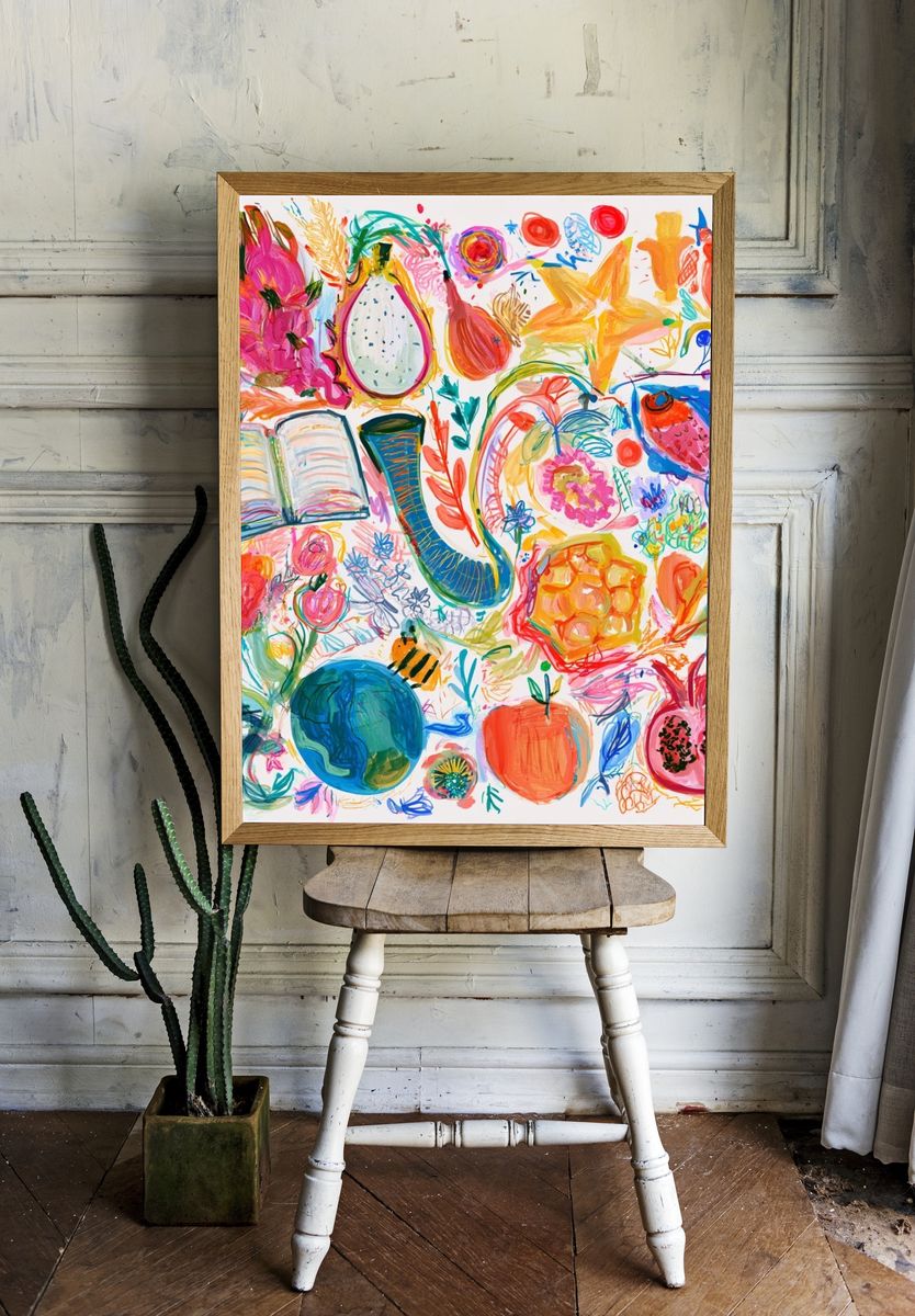 Colorful Botanical Still Life Poster. room preview