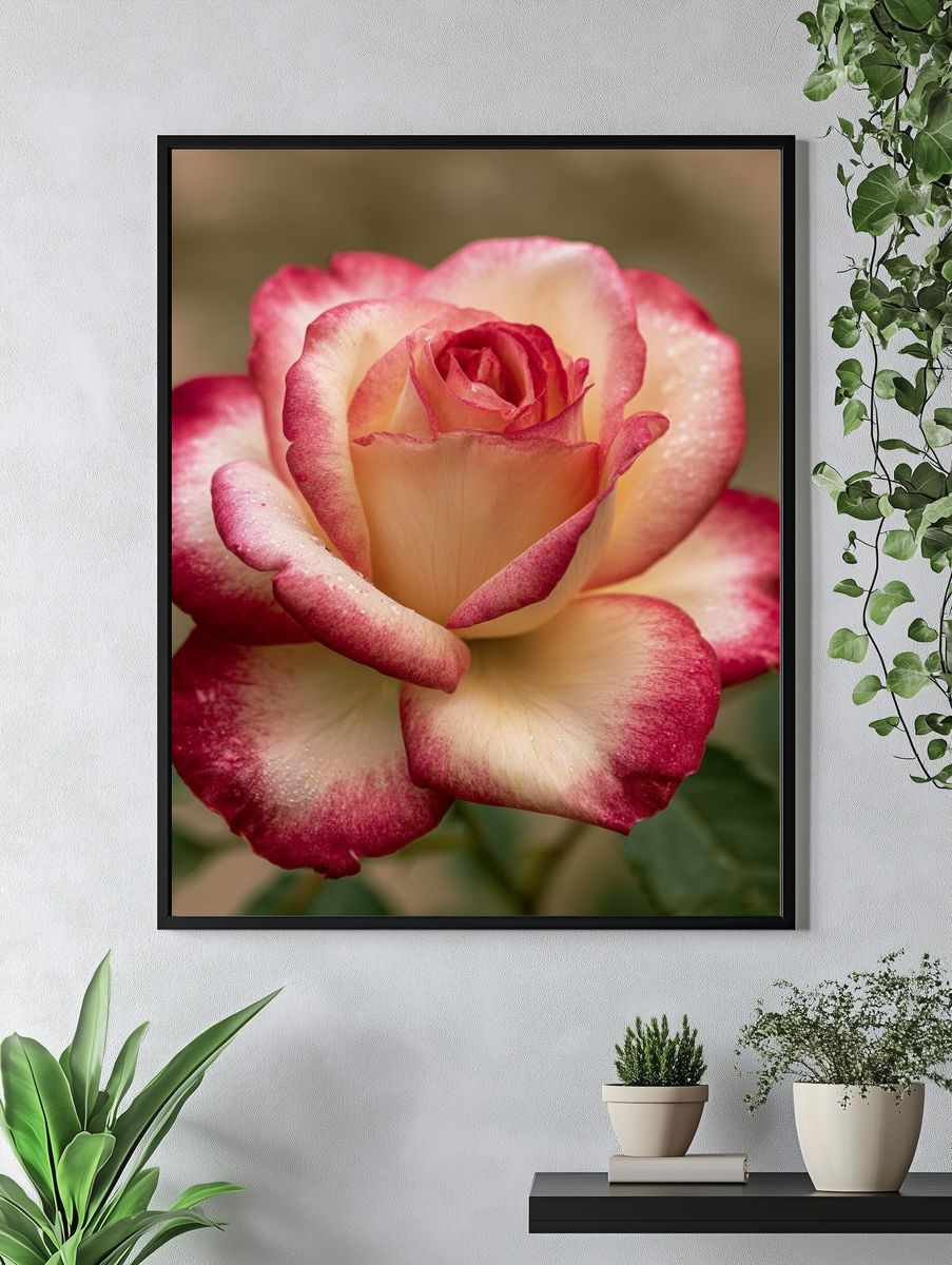 Two-Tone Rose Botanical Print. — room view 4