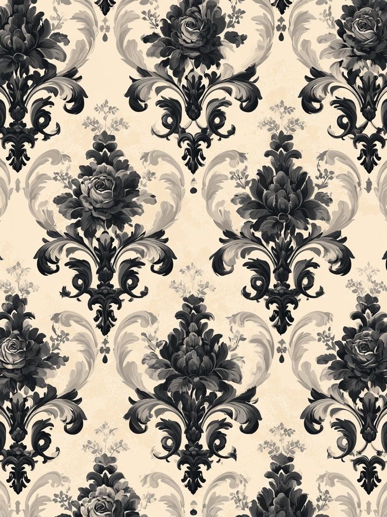 Baroque Floral Damask Print. poster detail