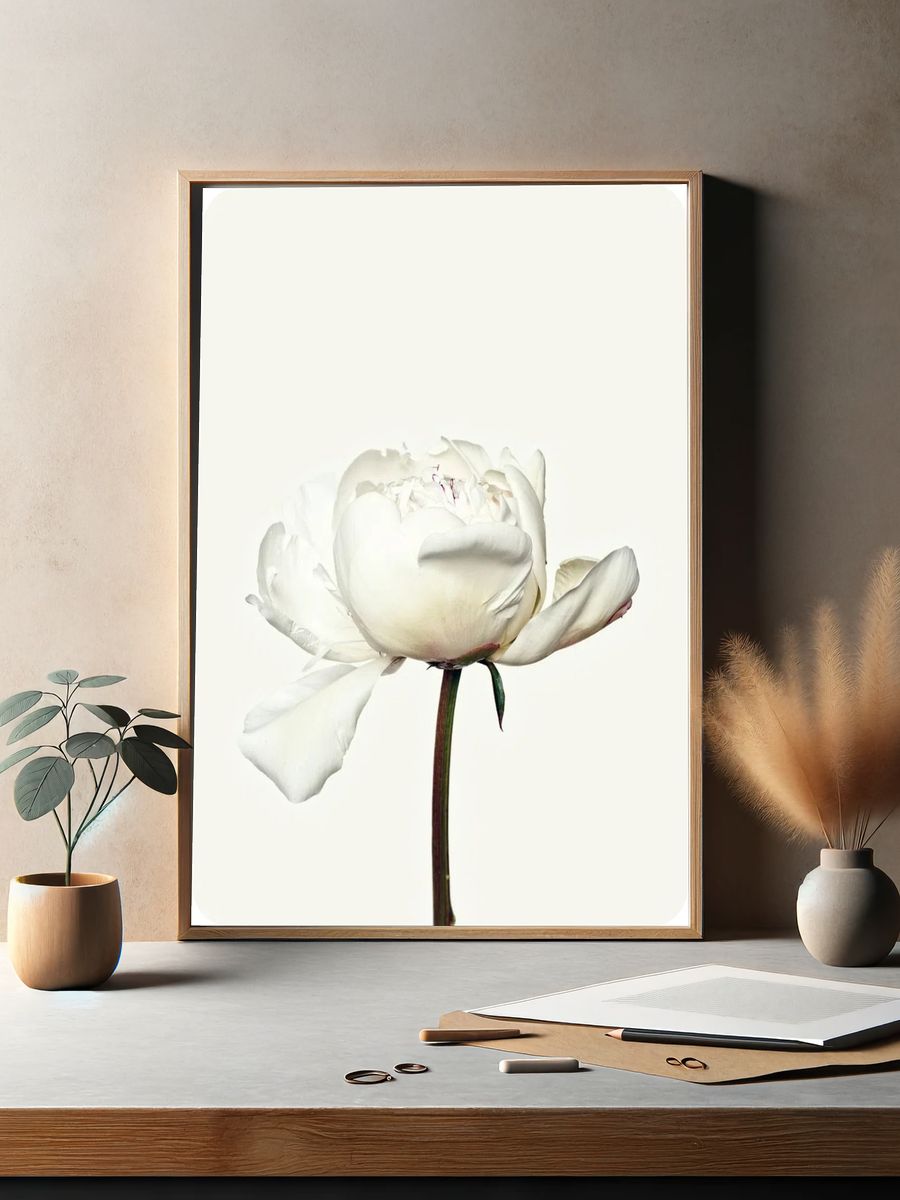 White peony flower. Free public. — room view 2