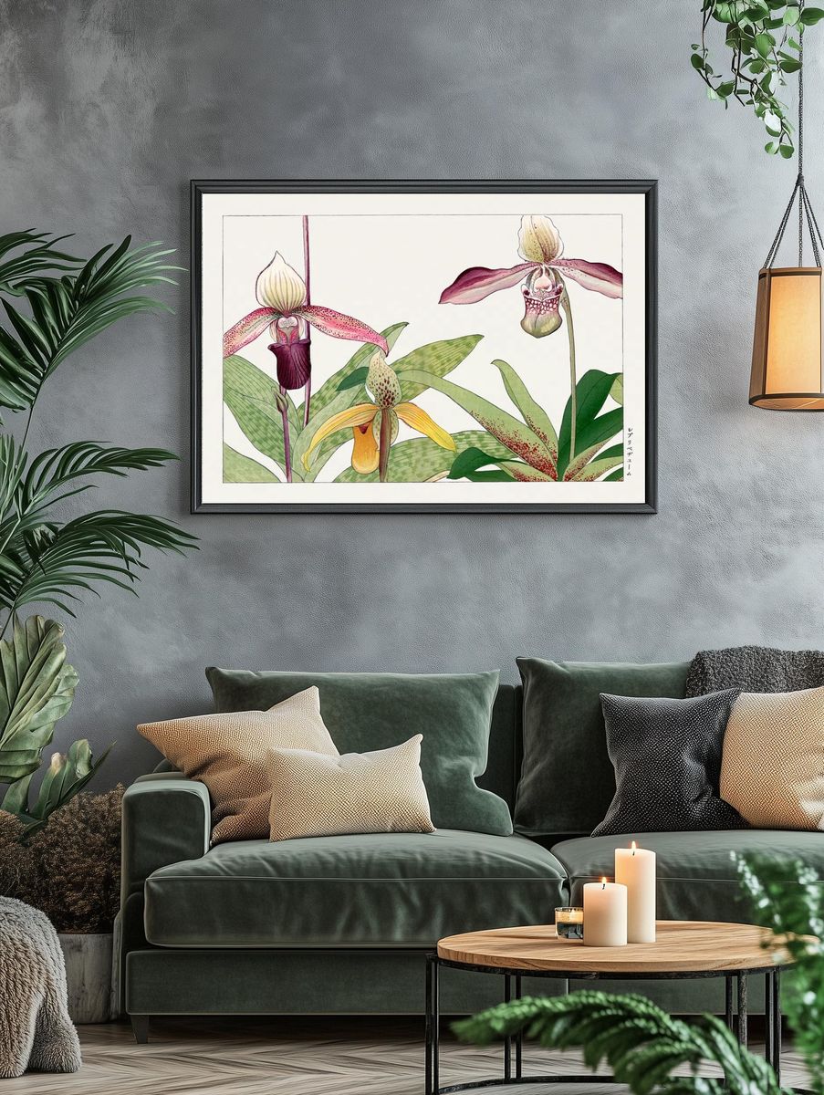 Orchid flower, Japanese woodblock art. — room view 4