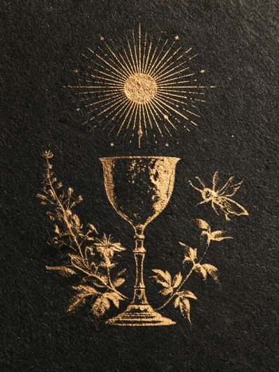 Golden Chalice Botanical Print.