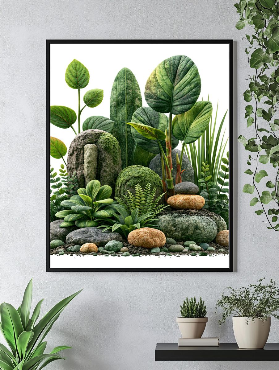 Lush Botanical Stones Poster. — room view 4