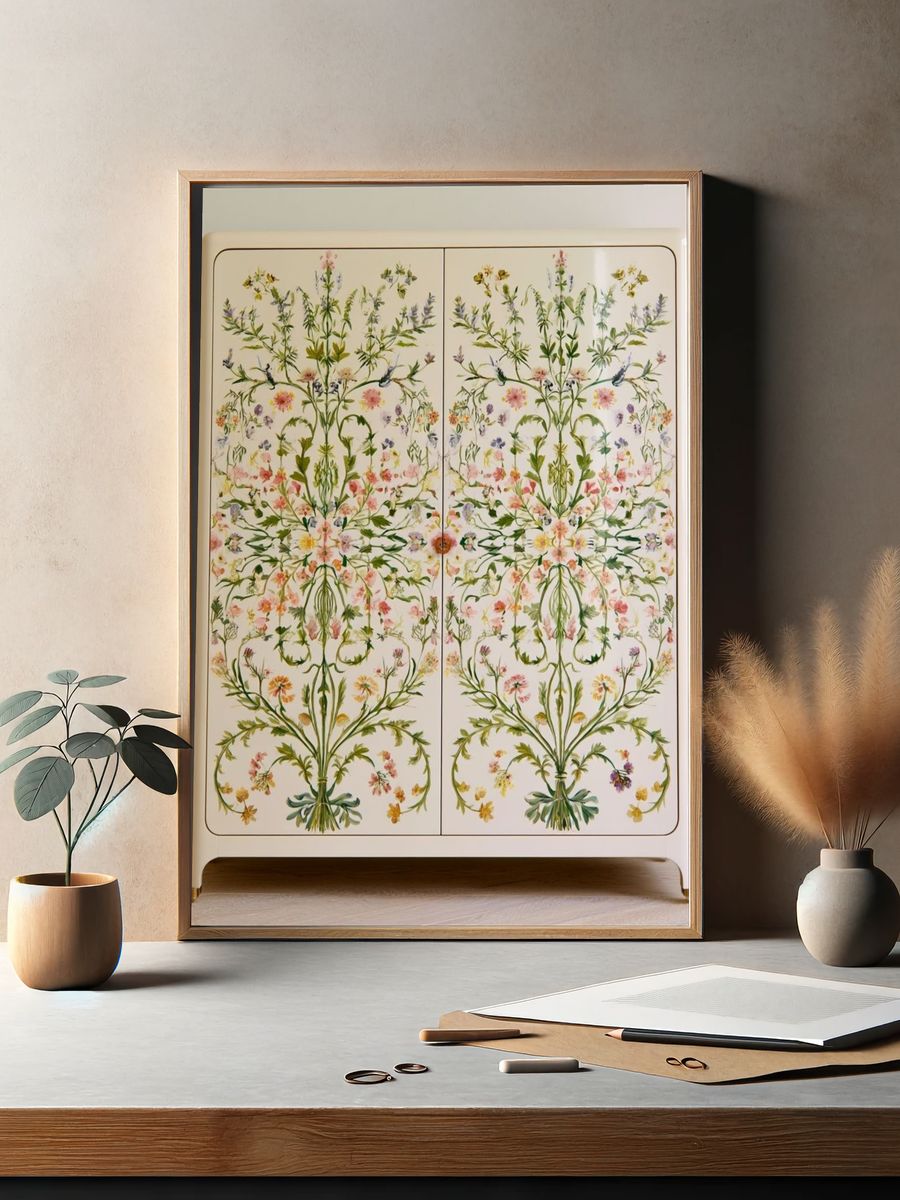 Botanical Symmetry Print. — room view 2