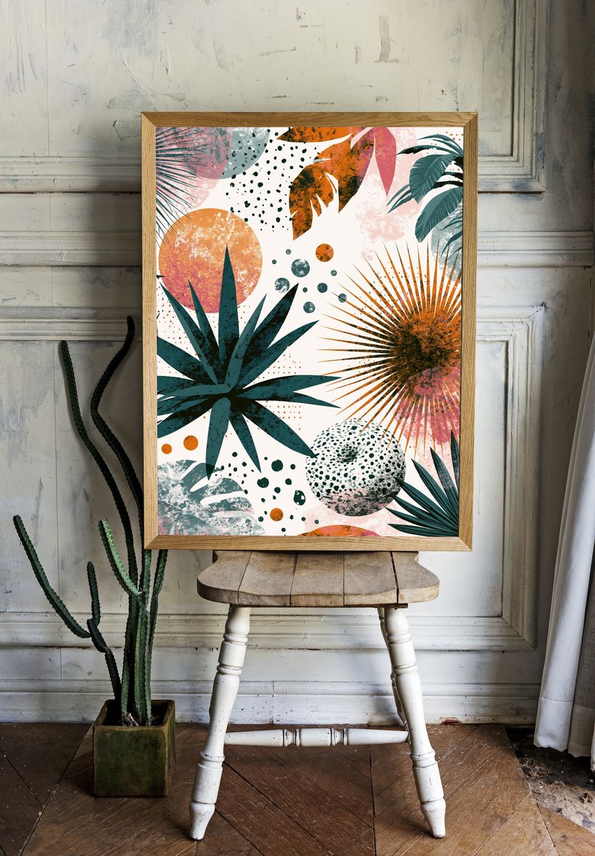 Tropical Palm Abstract Poster. room preview