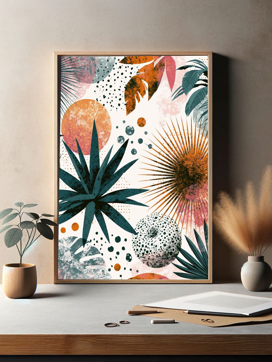 Tropical Palm Abstract Poster. — room view 2