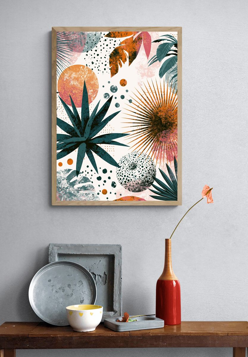 Tropical Palm Abstract Poster. — room view 3