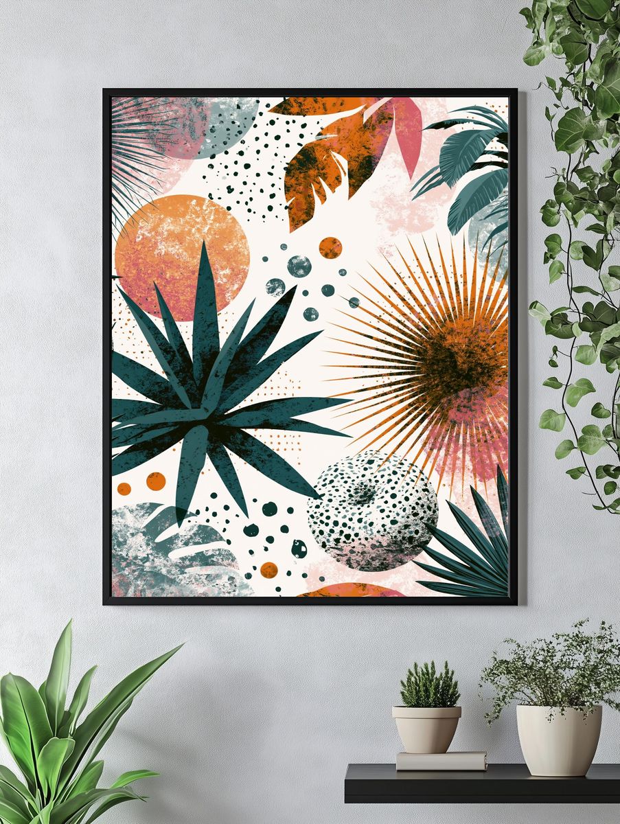 Tropical Palm Abstract Poster. — room view 4