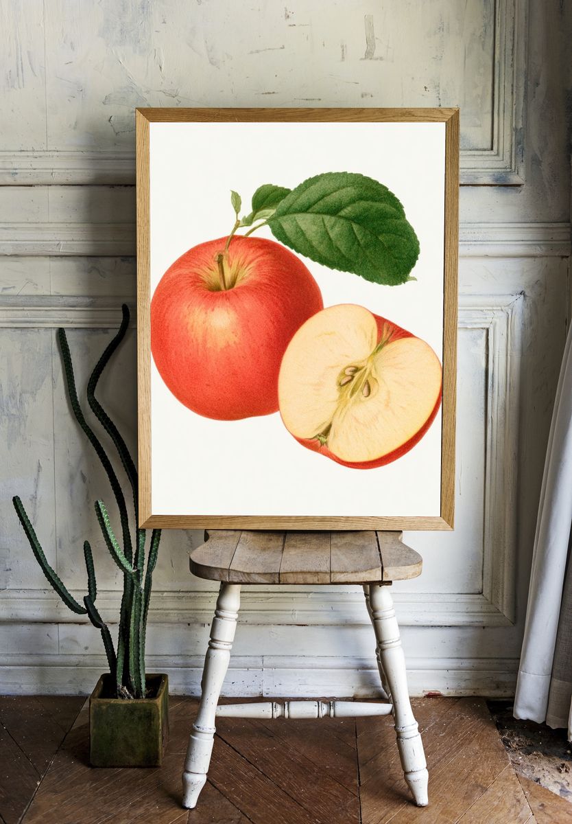 Apple Botanical Print. room preview