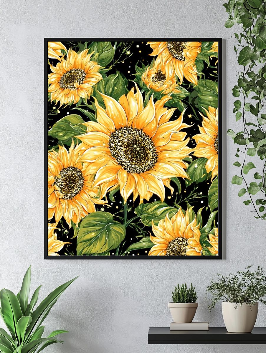 Sunflower Bloom Botanical Print. — room view 4
