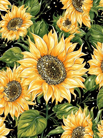 Sunflower Bloom Botanical Print. poster