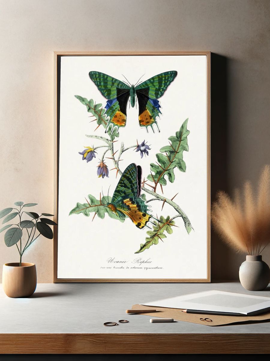 Tropical Leaf Collage Botanical Print. — room view 2
