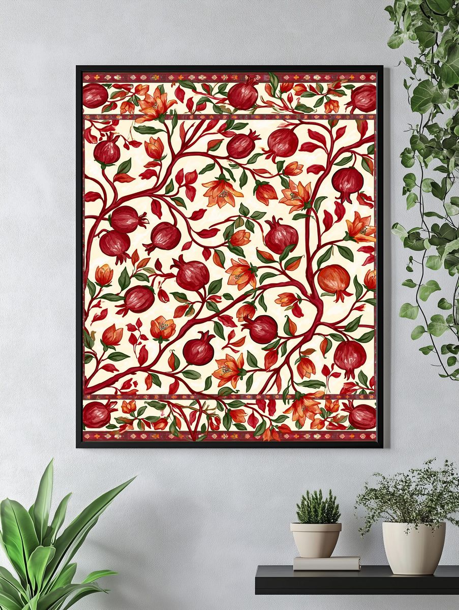 Pomegranate Vine Botanical Print. — room view 4