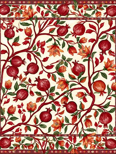 Pomegranate Vine Botanical Print.