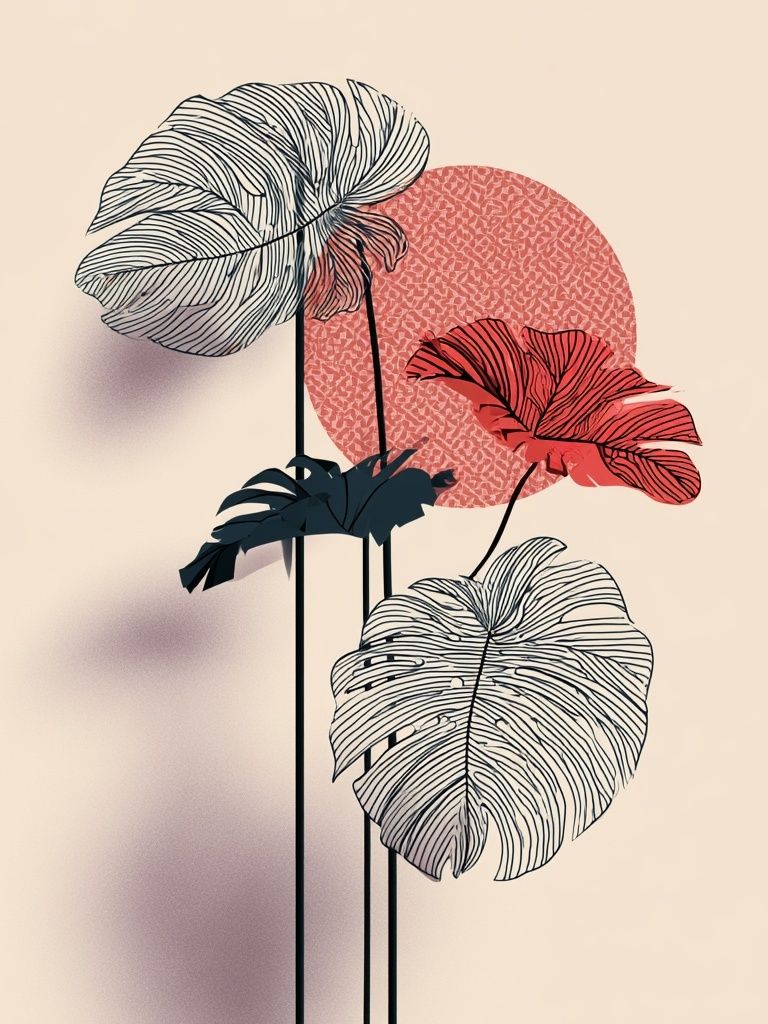 Tropical Leaves Botanical Print. poster detail
