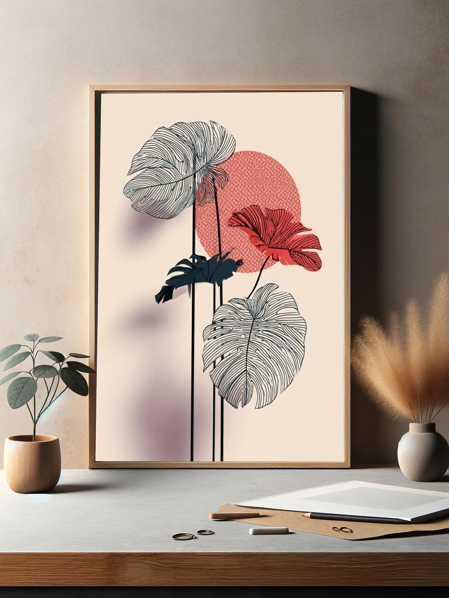 Tropical Leaves Botanical Print. — room view 2