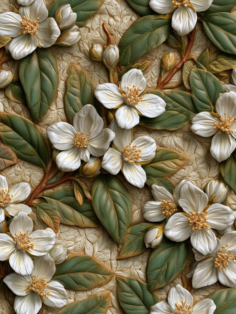Jasmine Blooms Botanical Print. poster — botanical art