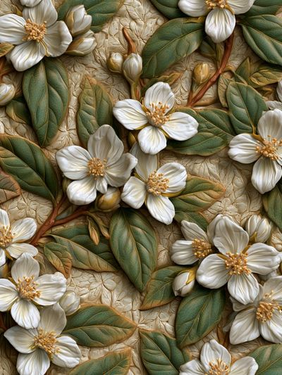 Jasmine Blooms Botanical Print.